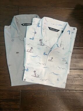 TravisMathew Men's Polo Bundle Medium EUC Golf Resort Coastal
